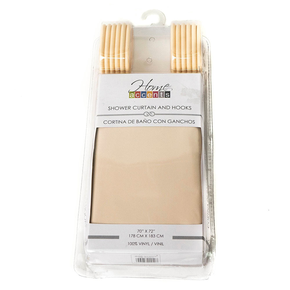 Cortina Para Baño Con Ganchos Home Accents 70" x 72"