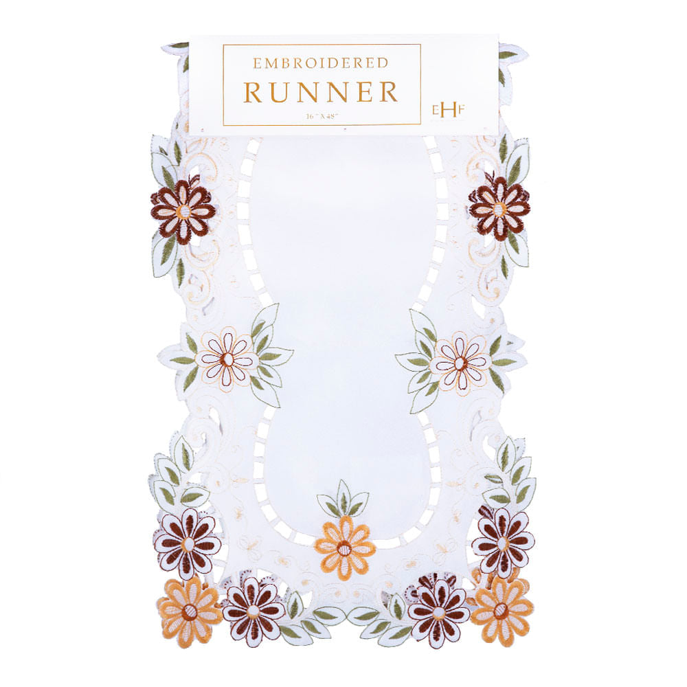 Camino de Mesa Bordado Brown 16"x 48"