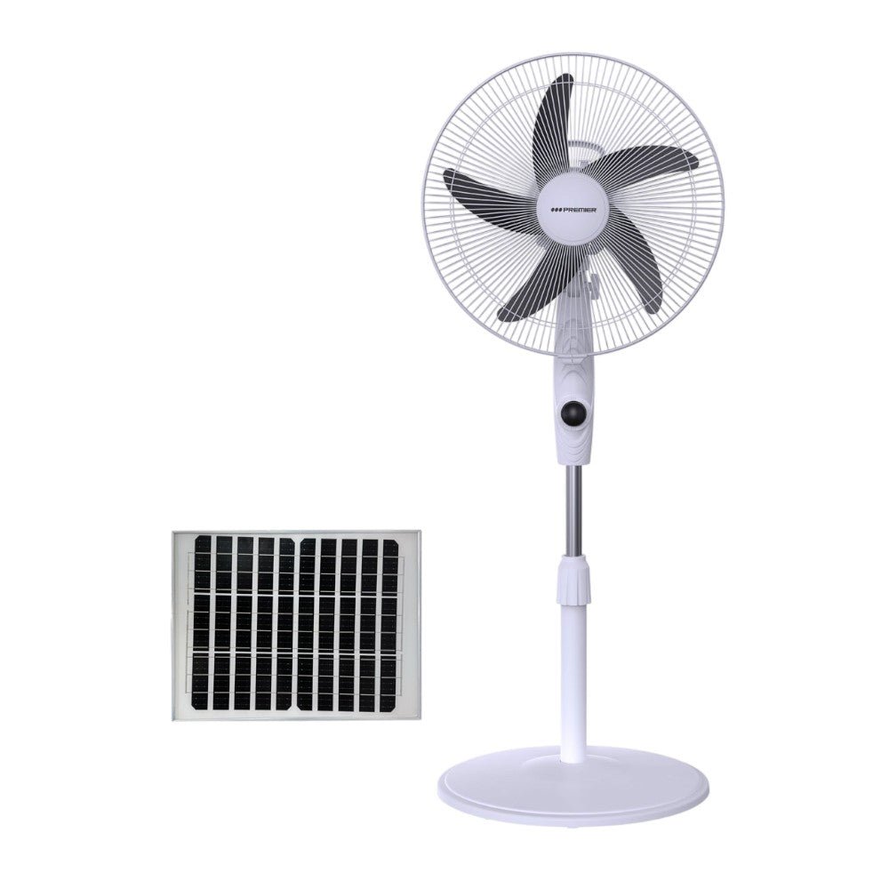 Abanico de Pedestal Premier de 16" Con Panel Solar / Negro - Premier - Titan.com.pa - 7453064744381