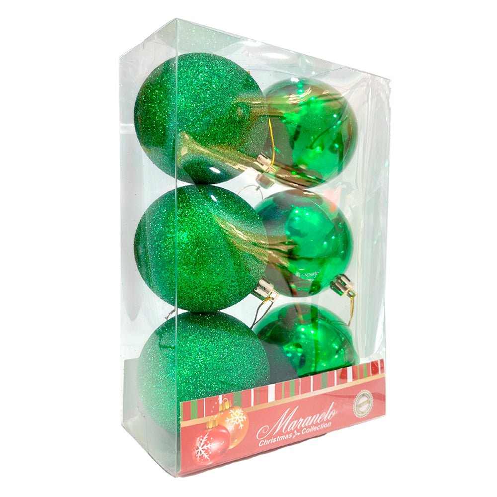 Bola Navideña 6 pza / Decorativa / Verde / 7 cm / Maranelo Christmas - Maranelo Christmas - Titan.com.pa - 7453132412341