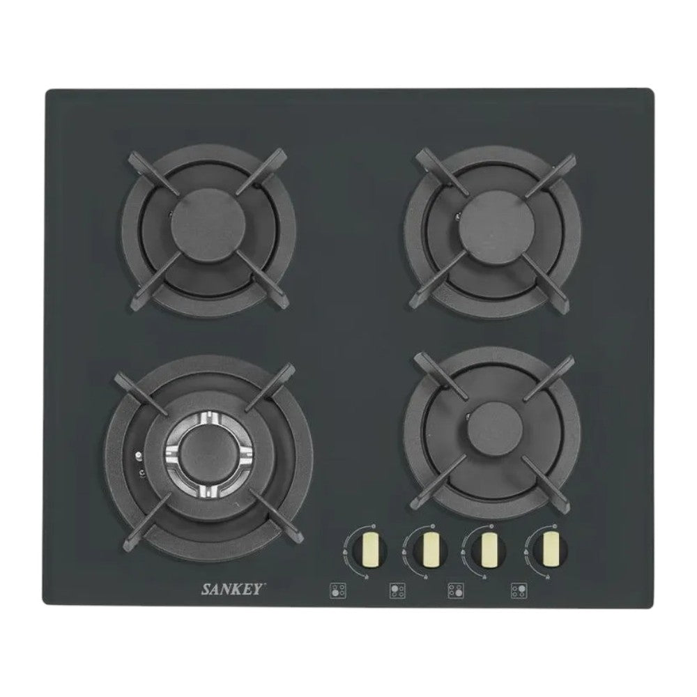 Estufa Empotrable Sankey de 24" / Vidrio Templado / 4 Quemadores