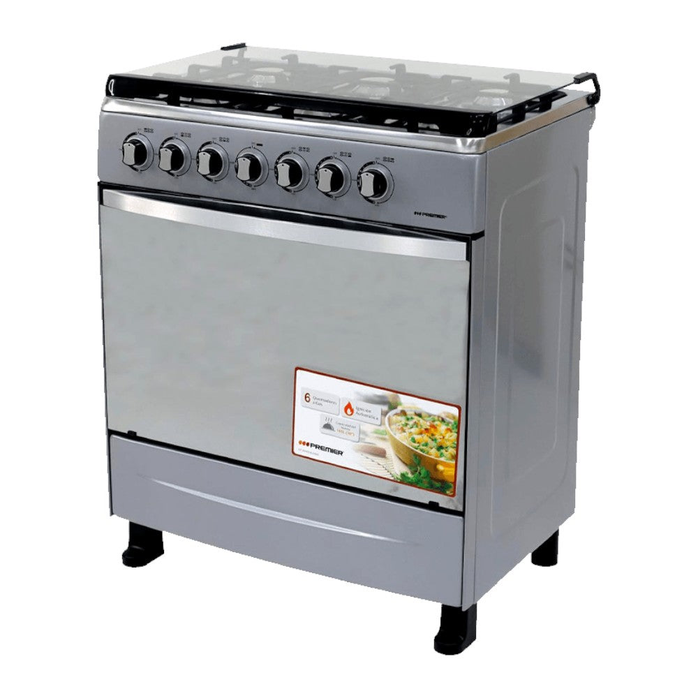 Estufa a Gas Premier 30" / 6 Quemadores / Plateado / c/Horno
