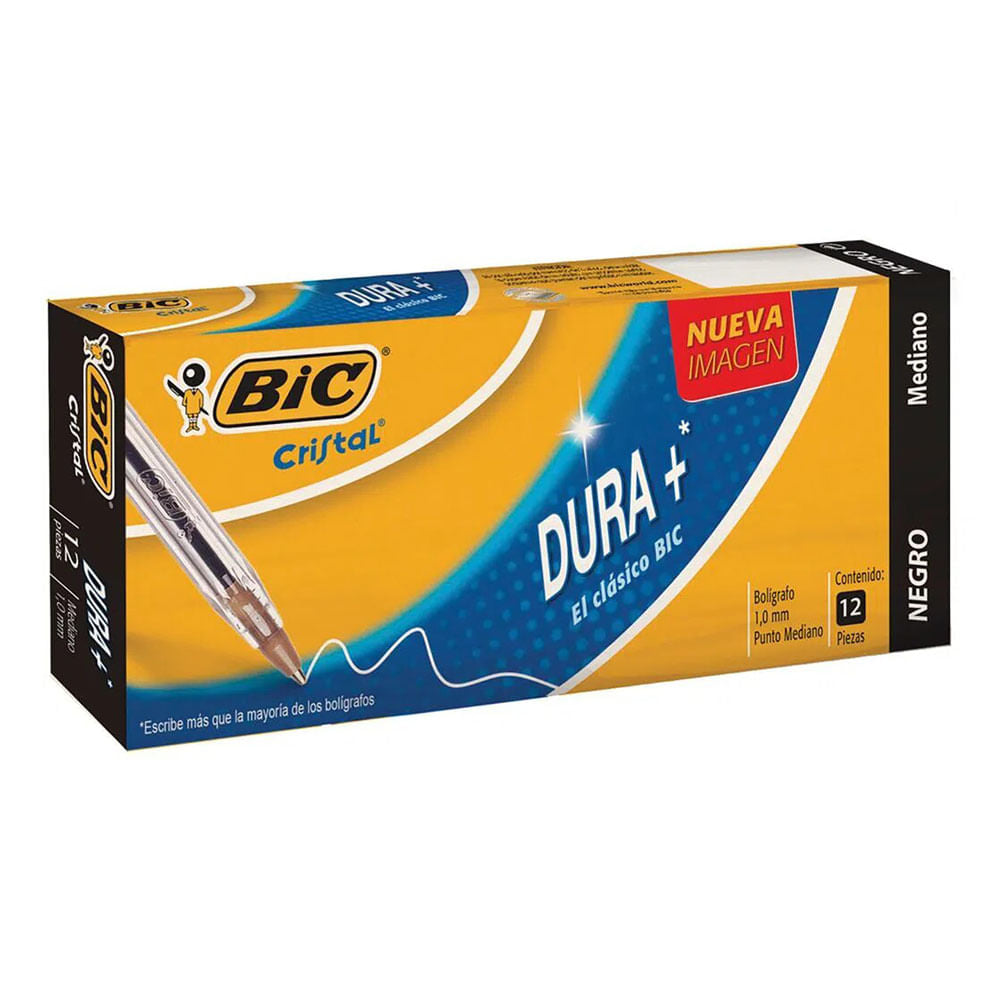Bolígrafos Bic Clásico de 1.0 mm Negro de 12 Piezas