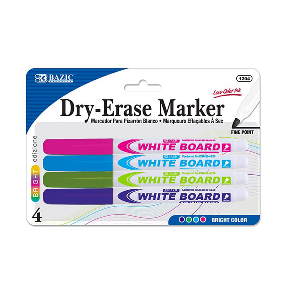 Marcadores Para Tablero Bazic Dry Erase 3 Piezas - Surtido