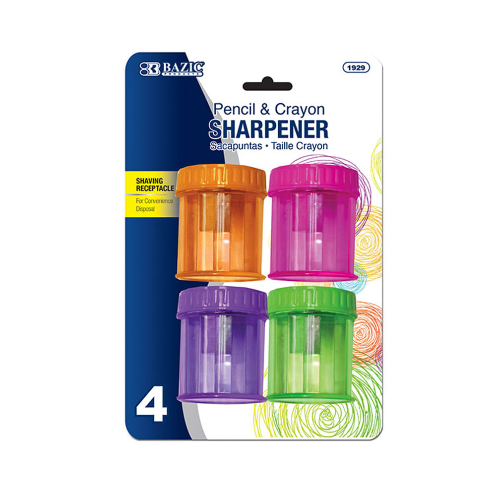 Sacapunta Bazic Con Deposito 4 Piezas - Surtido