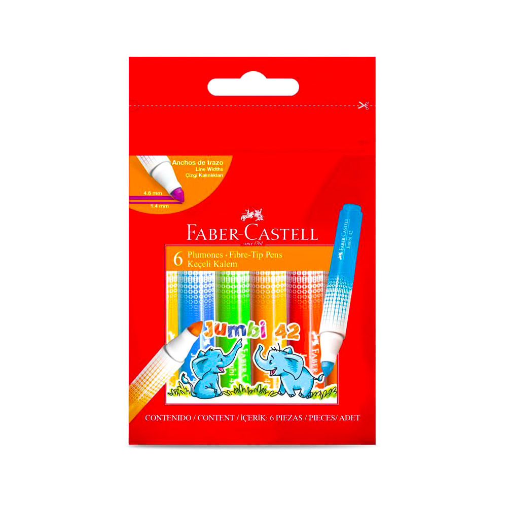 Marcador Jumbo 42 Faber Castell 6 Piezas