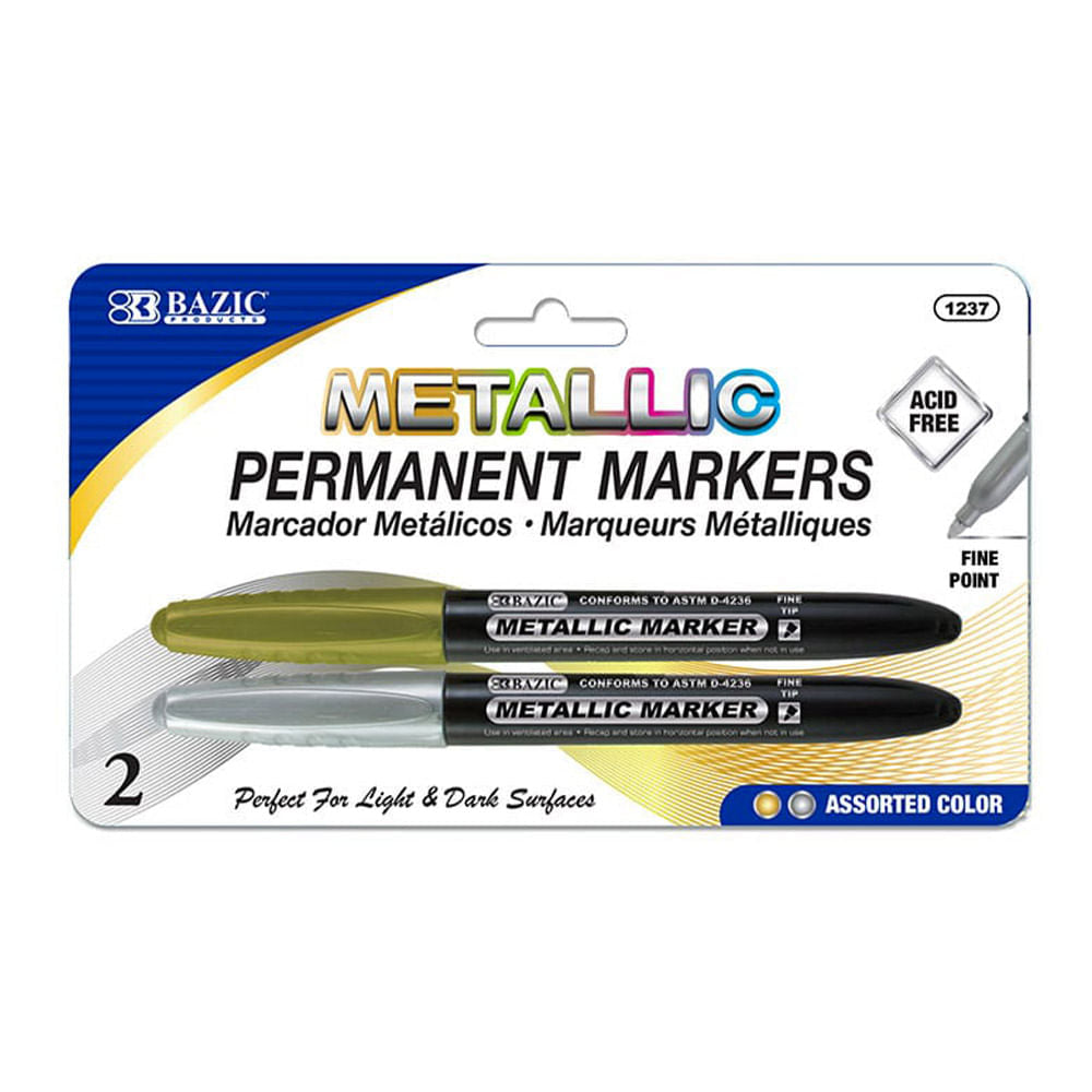 Marcadores Metálicos Bazic 2 Piezas