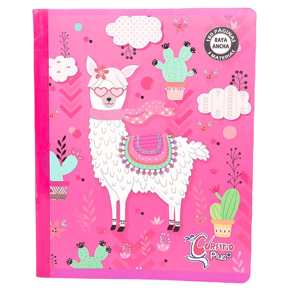 Cuaderno Cosido Grande Raya Ancha Corsario Plus 180 Páginas 3 Materias - Surtido