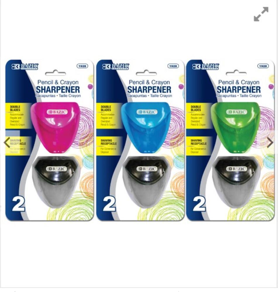 Sacapunta Con Depósito X2 Surtido Bazic
