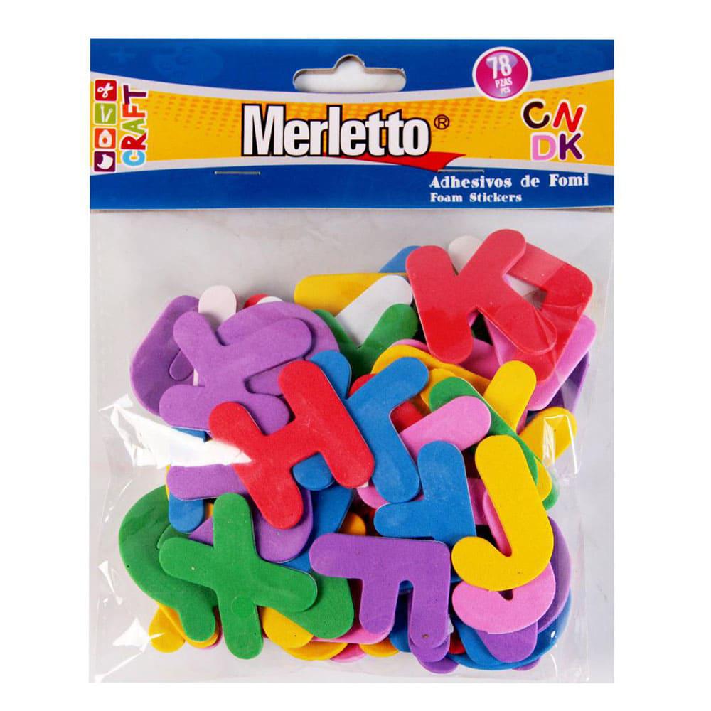 Foami Merletto Adhesivo de Abecedario 78 Piezas
