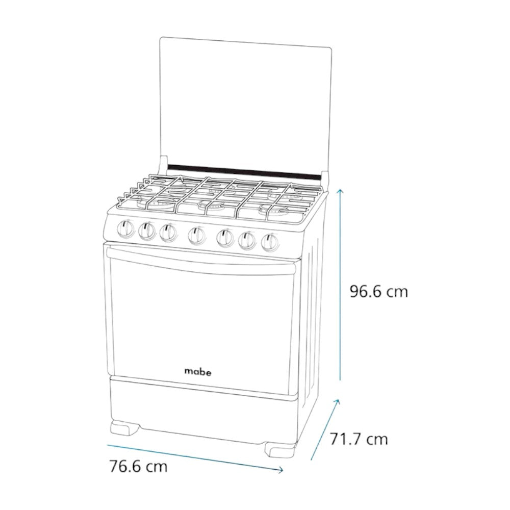 Estufa A Gas Mabe 30" / 6 Quemadores / Acero Inoxidable / Silver - Mabe - Titan.com.pa - 757638406260