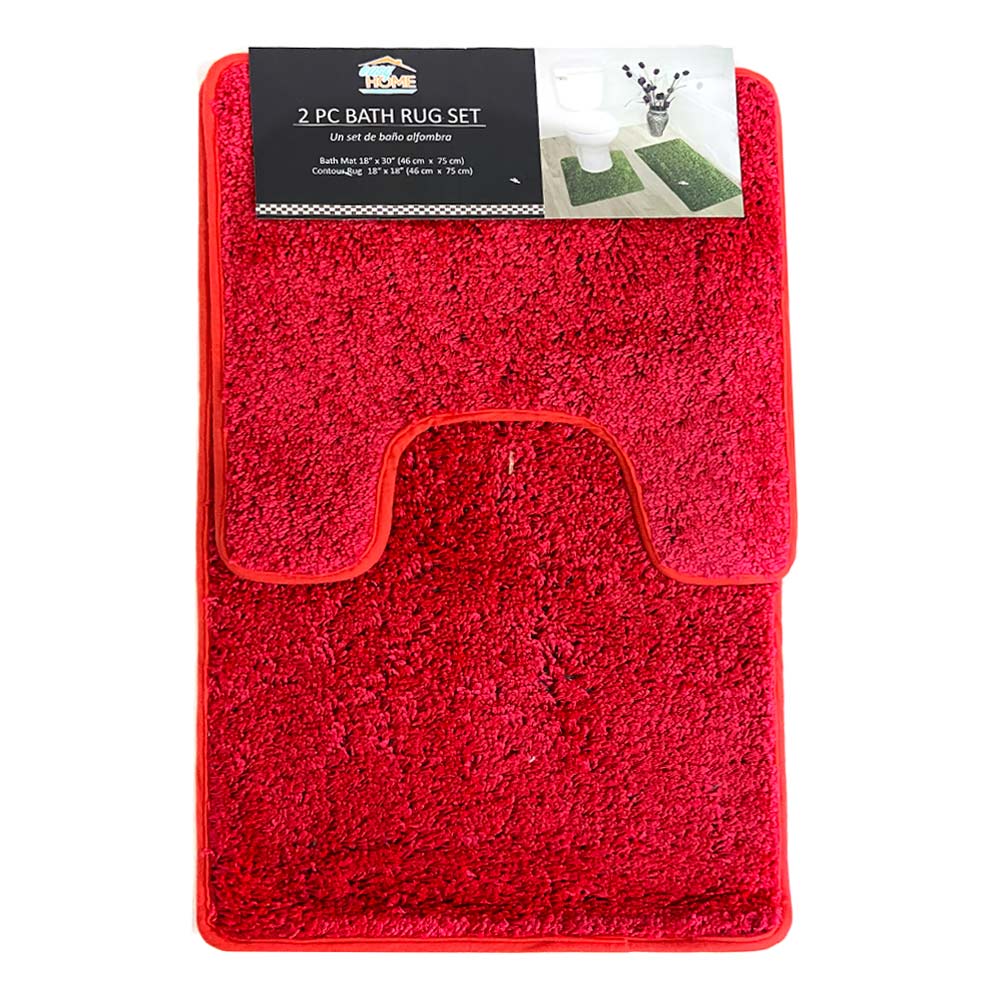 Alfombra de Baño Easy Home Layla 2 Piezas - Rojo