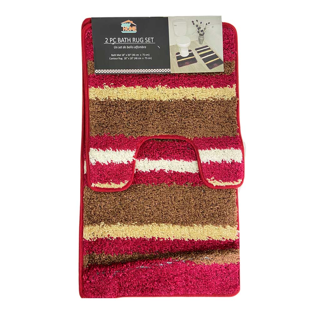 Alfombra de Baño Easy Home Abby 2 Piezas - Rojo oscuro