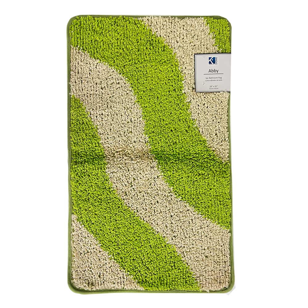 Alfombra de Baño Easy Home Stripe 1 Pieza 51 cm x 81 cm - Verde oliva