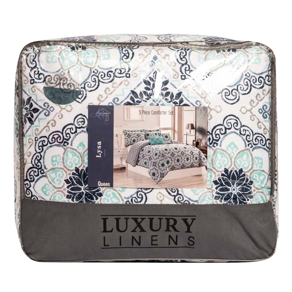 Conforter Luxury Linens Queen Estampado 5 Piezas