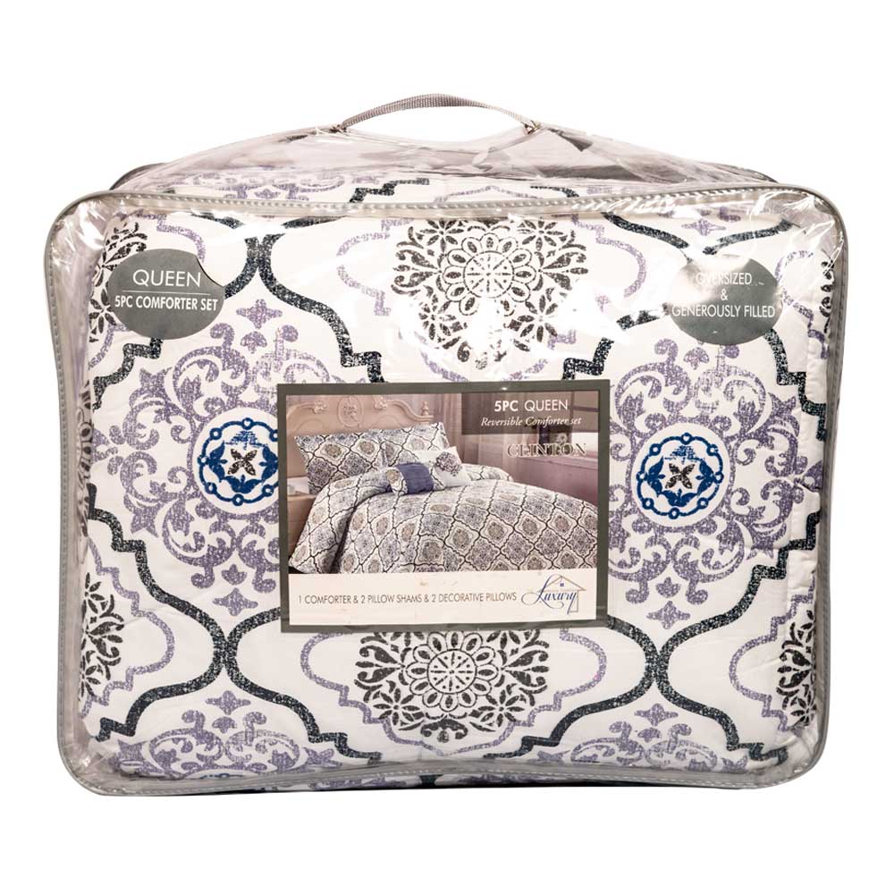 Comforter Luxury Clinton Estampado 5 Piezas - Queen