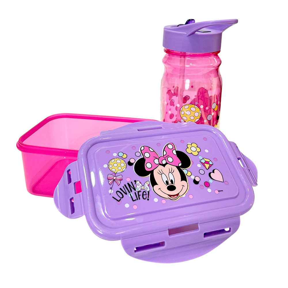 Envase Plástico de 600 Ml Minnie Mouse Con Botella