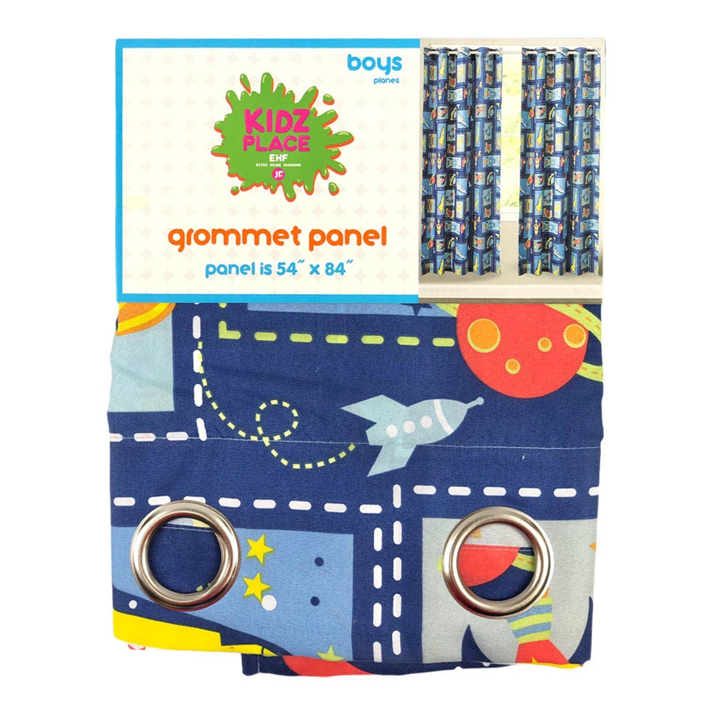 Cortina Estex Infantil Planes 54" x 84" - Azul