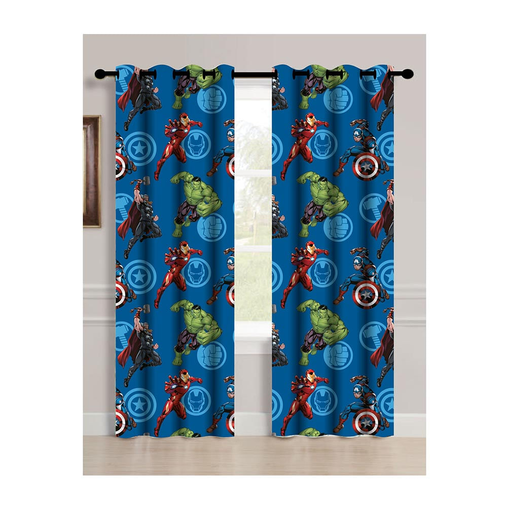 Cortina Marvel Avengers Infantil Con Aros 55" x 84"
