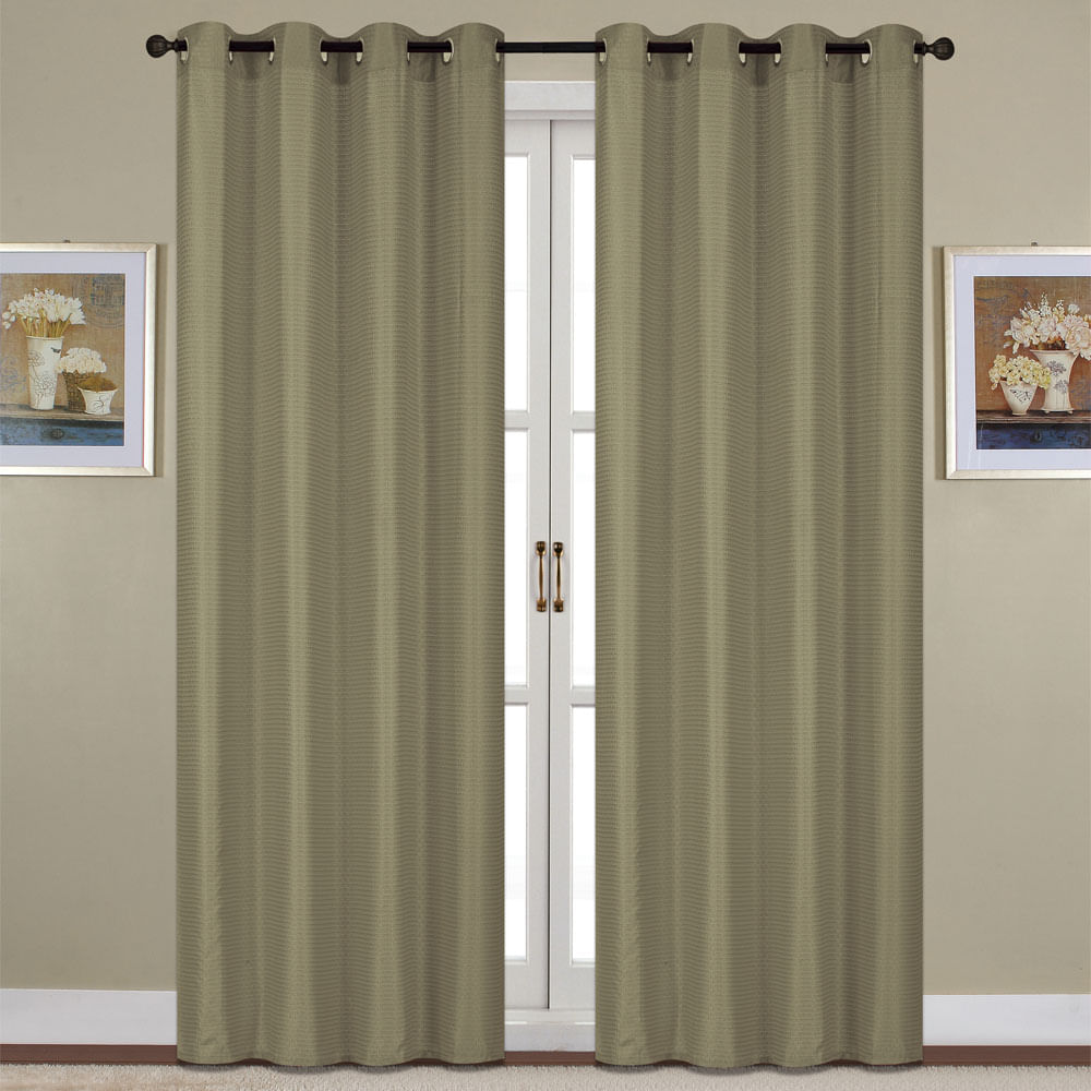Cortina Home Accents Leonor Con Aros 54" x 90" - Beige Oscuro