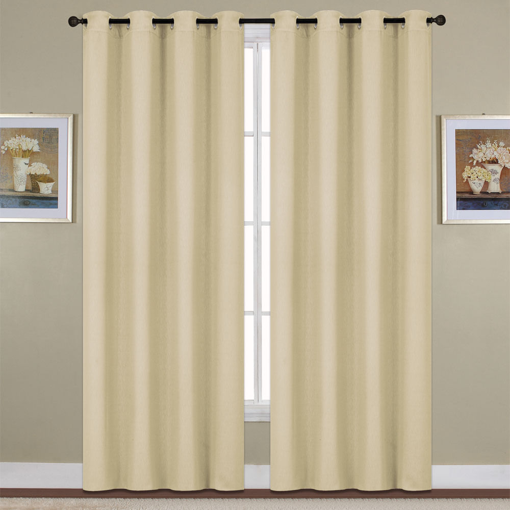 Cortina Home Accents Clara Blackout Con Aros 54" x 90" - Marfil