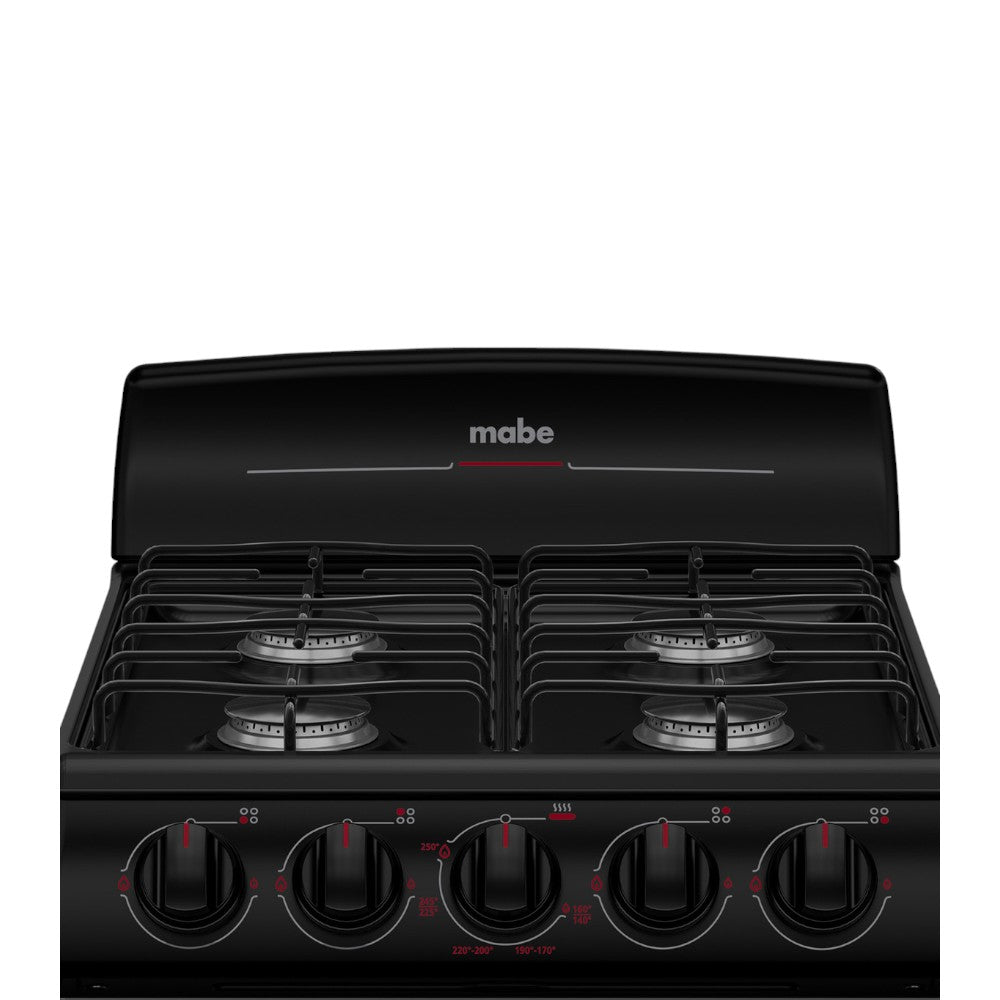 Estufa a Gas Mabe de 20" / 4 Quemadores / Negra