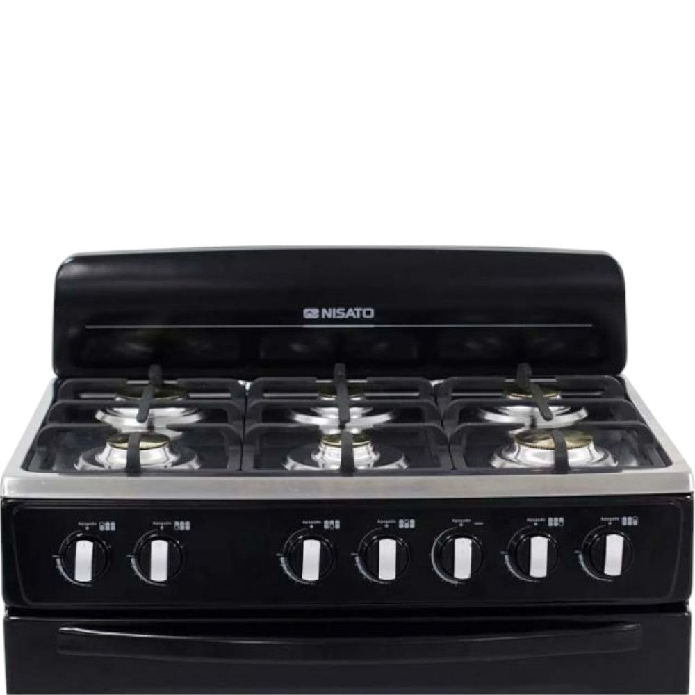 Estufa a Gas Nisato de 30" / Con Respaldar / Negra