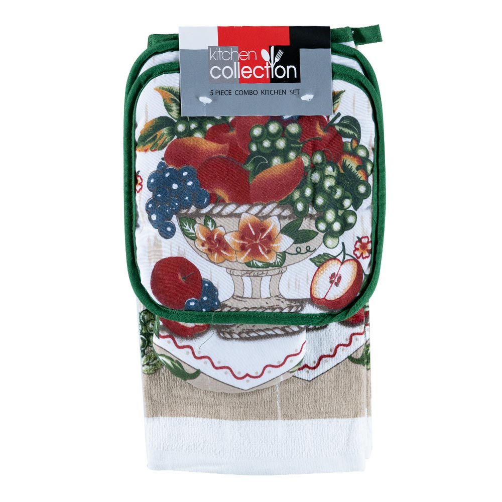 Agarradores de Olla Kitchen Collection Frutas de 5 Piezas