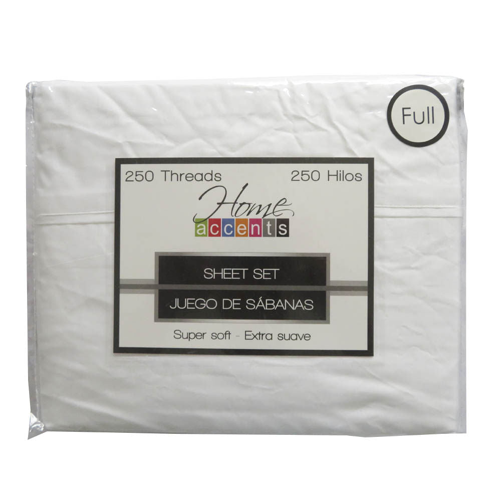 Sabana Home Accents 250 Hilos Set de 4 Piezas - FULL