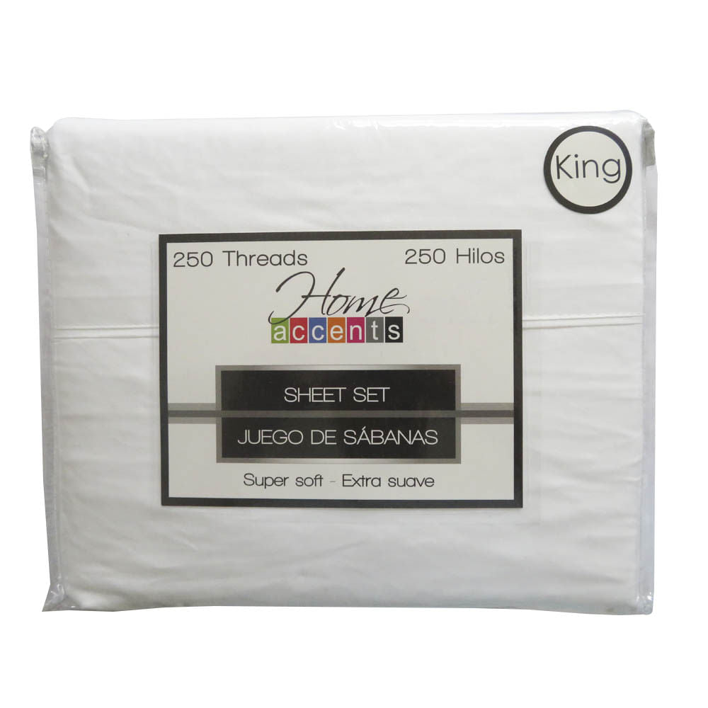 Sabana Home Accents 250 Hilos Set de 4 Piezas - KING