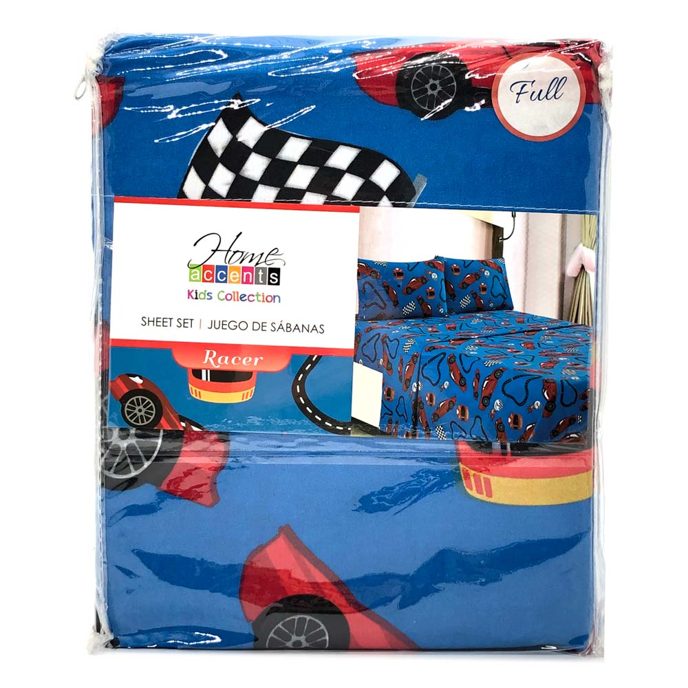 Sabana Home Accents Racer Infantil Full 4 Piezas