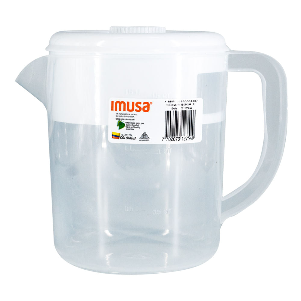 Jarra de Plástico Imusa Con Tapa de 1.5 L
