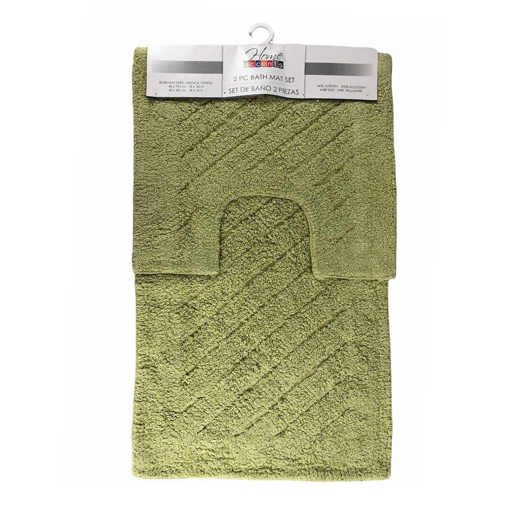 Alfombra de Baño Home Accents Set de 2 Piezas - Verde Claro
