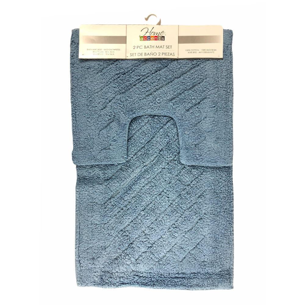 Alfombra de Baño Home Accents Set de 2 Piezas - Azul Claro