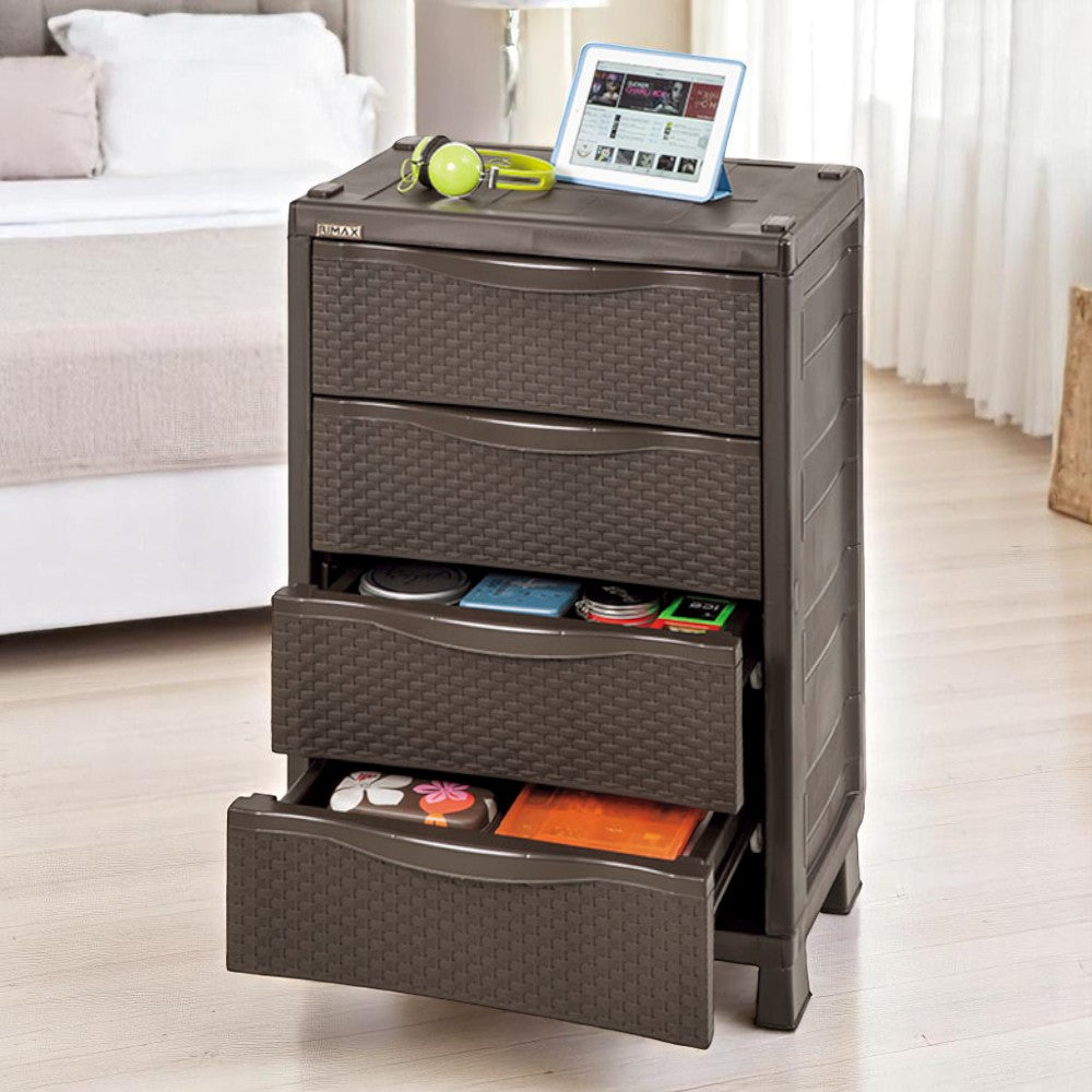 Armario Cajonero Rimax / Textura Rattan / Wengue