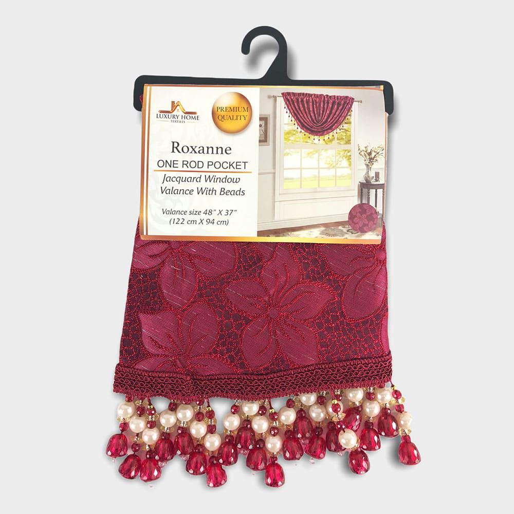 Cenefa Roxanne Luxury 48'' x 37'' - Rojo Oscuro