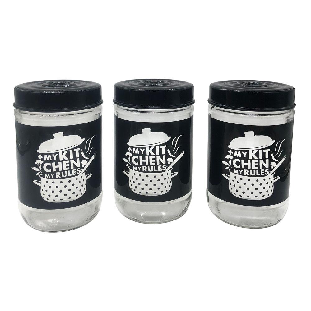 Set de Canister Herevin de Vidrio 3 Piezas
