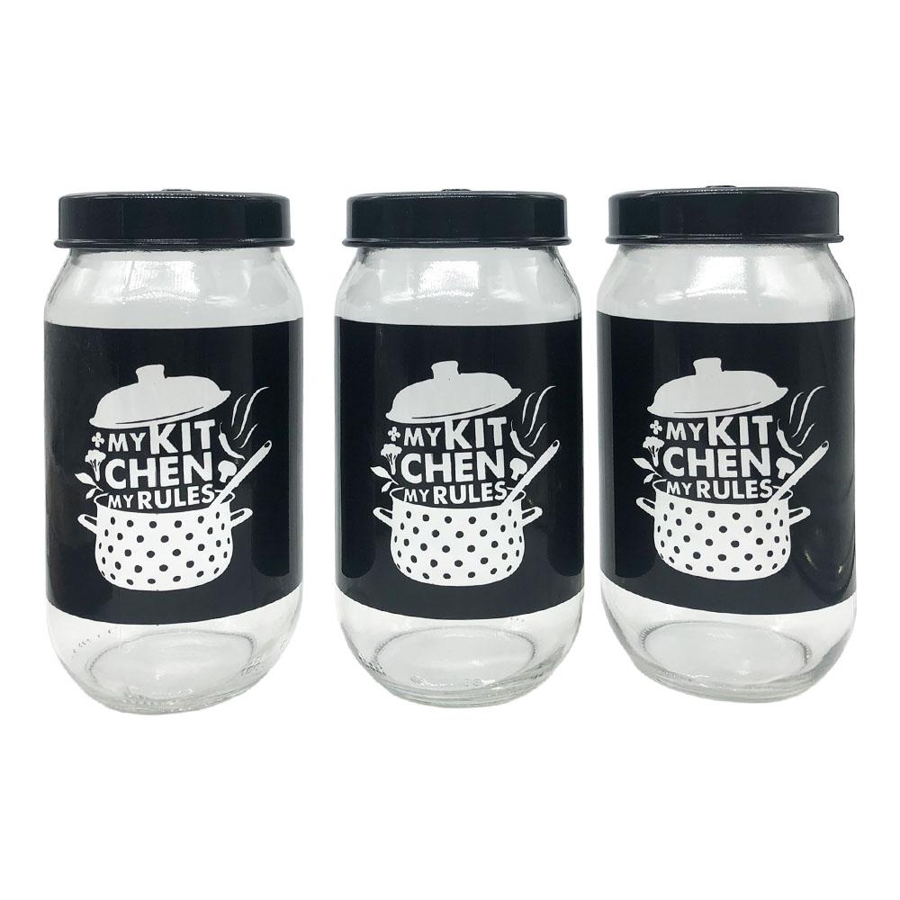 Canister Herevin 33.8 Oz Set 3Pza De Vidrio