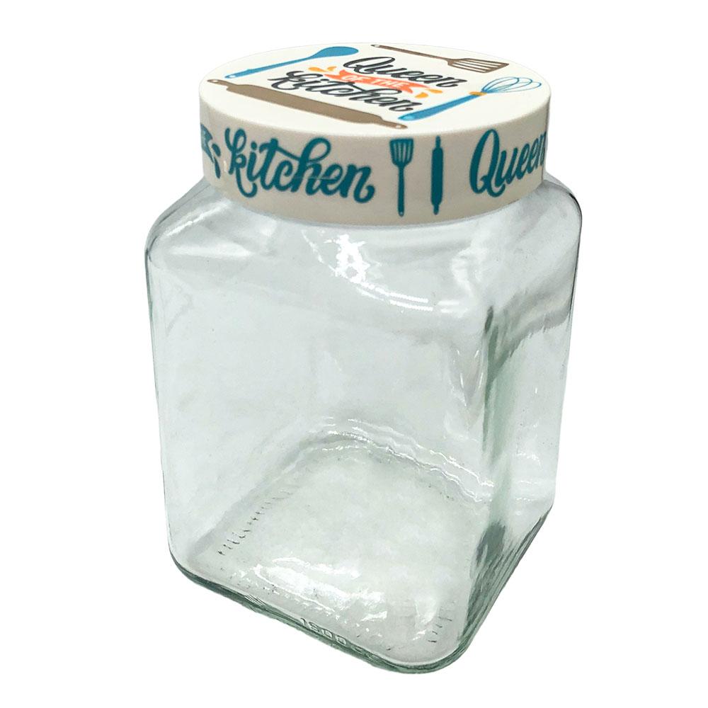 Canister Cuadrado Herevin de Vidrio 1.5 L
