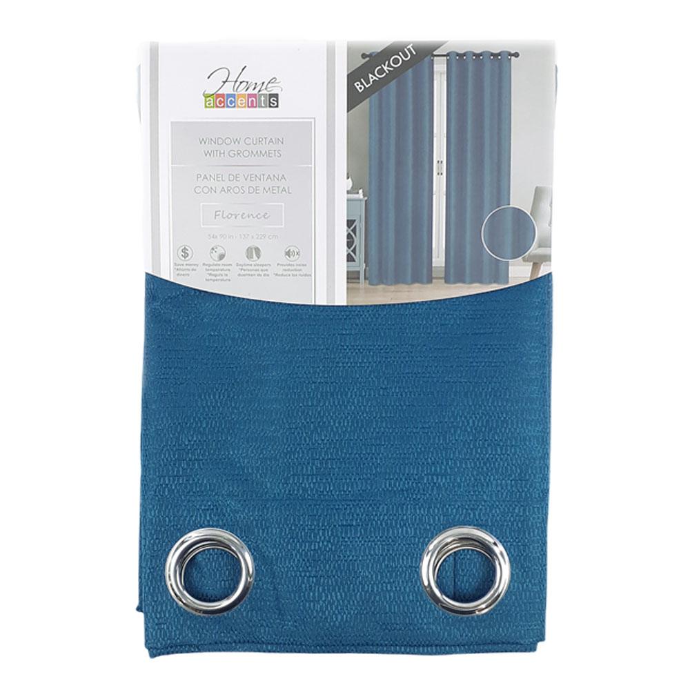 Cortina Home Accents Florence Blackout Con Aros 54" x 90" - Aguamarina Oscuro