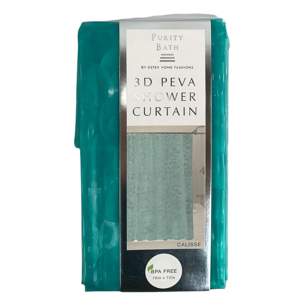 Cortina Para Baño 3D Estex Purity Bath Peva de 70" x 72" - Verde Claro