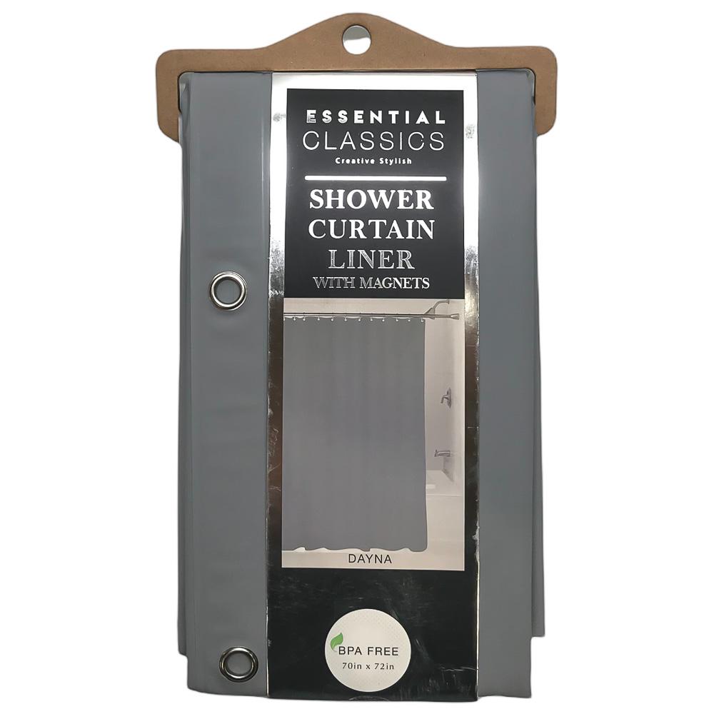 Cortina Para Baño 3D Estex Essential Classic Peva de 70" x 72" - Gris Oscuro