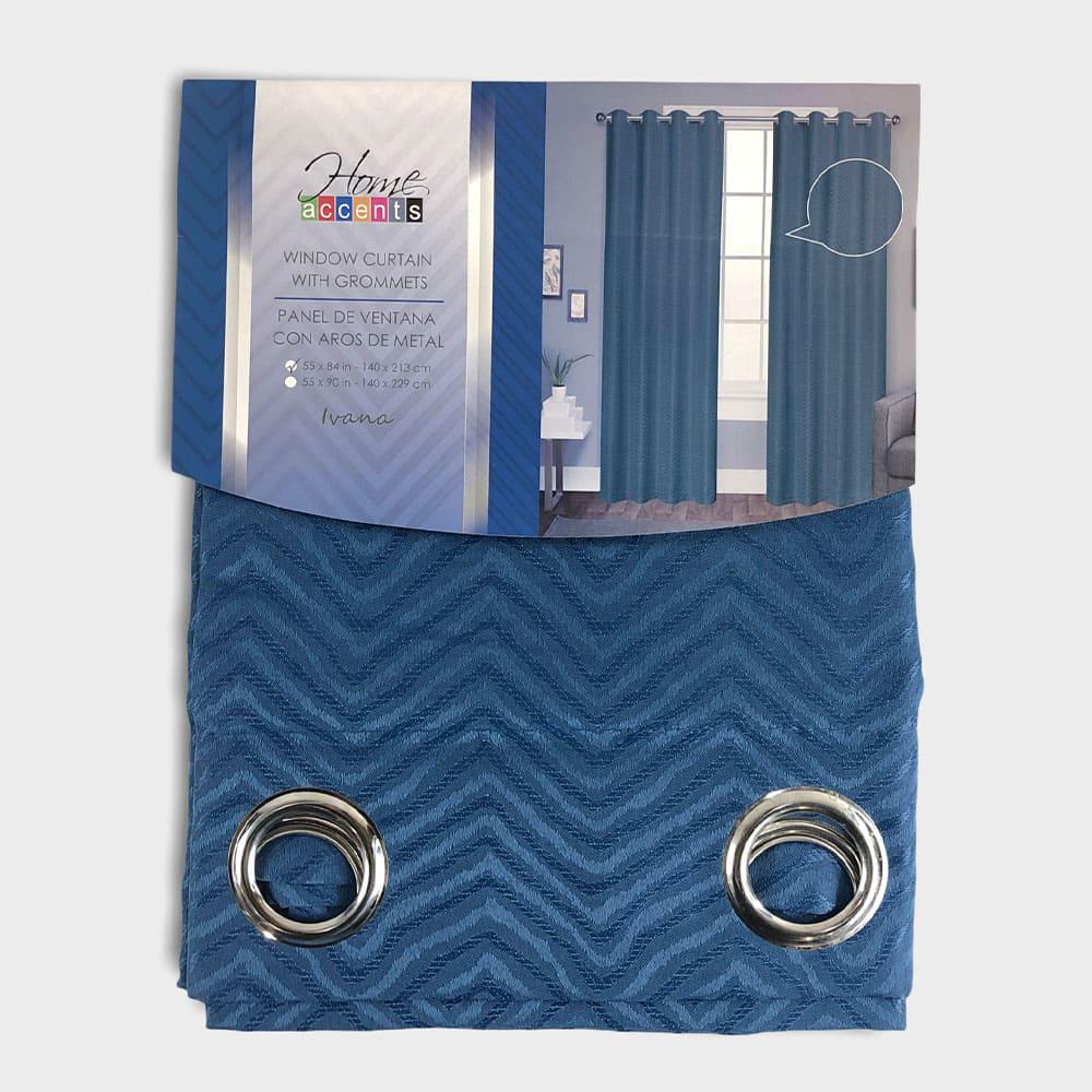 Cortina Ivana Home Accents Con Aros de 54" x 84" - Azul