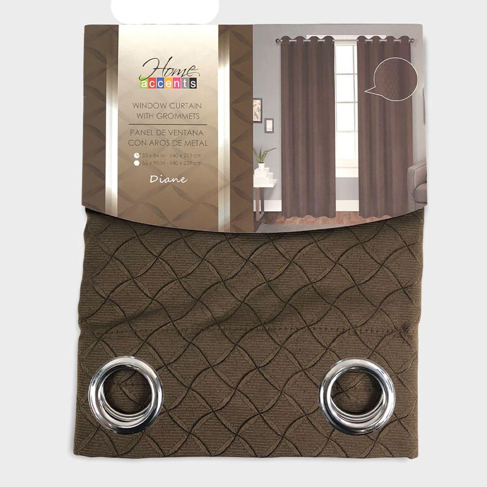 Cortina Home Accents Diane Con Aros de 54" x 84" - Chocolate