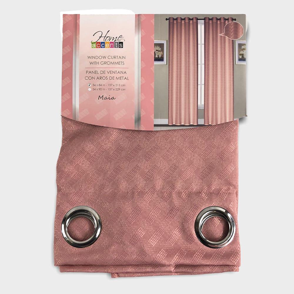 Cortina Maia Home Accents Con Aros de 54" x 84" - Rosa Claro