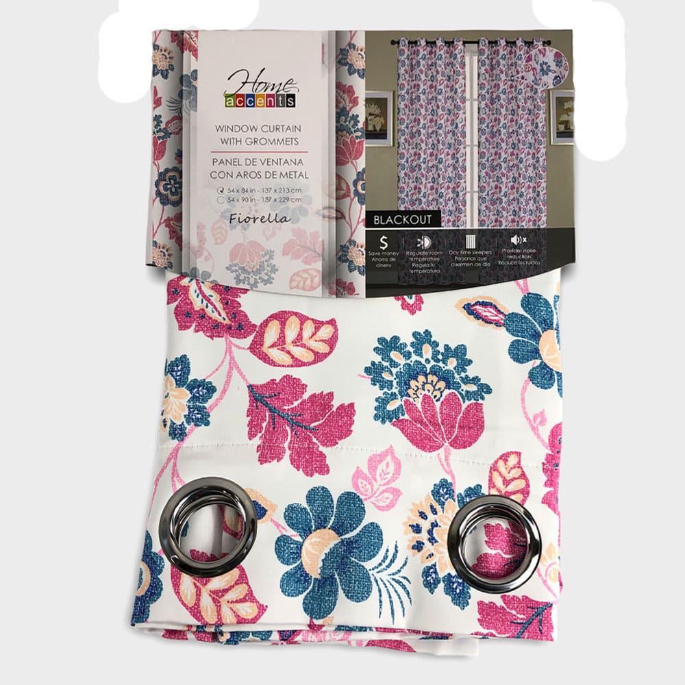 Cortina Home Accents Fiorella Con Aros de 54" x 84" - Rosa