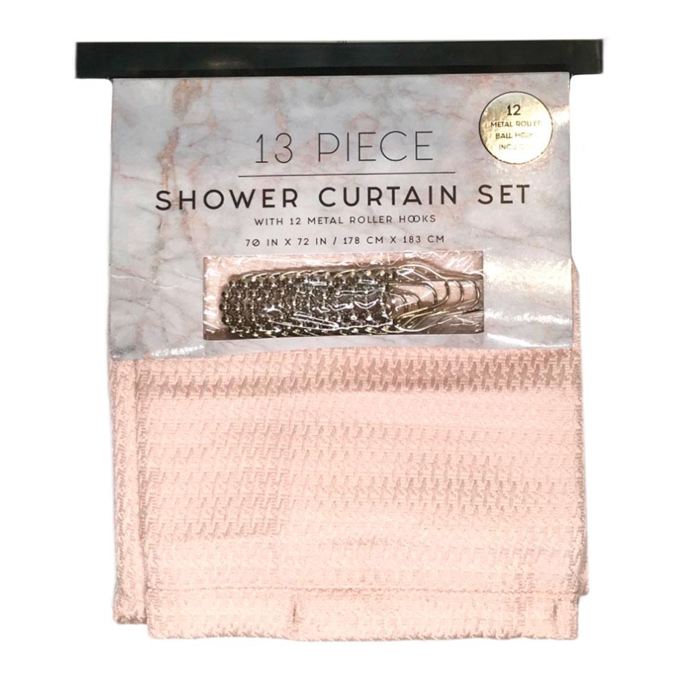 Cortina de Baño Estex Brinley con Aros 13 Piezas