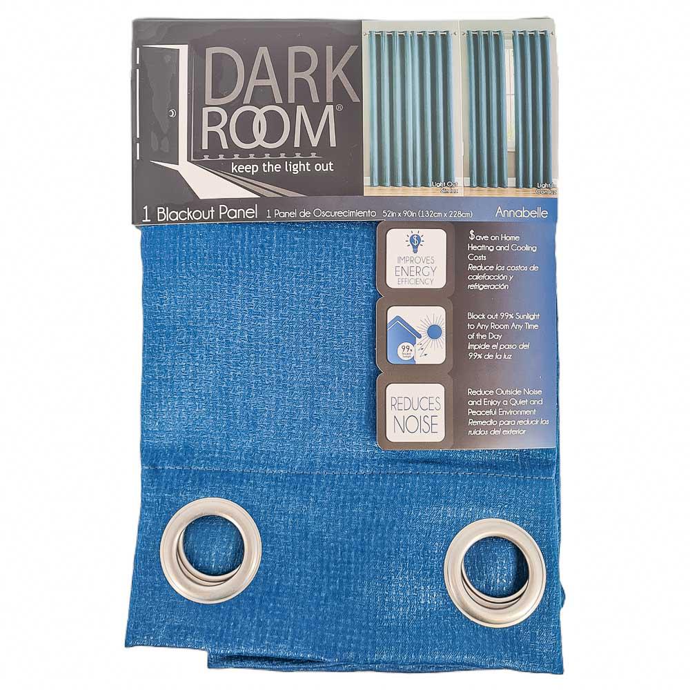 Cortina Victoria Classic Annabelle Blackout Con Aros 52" x 90" - Aguamarina Oscuro