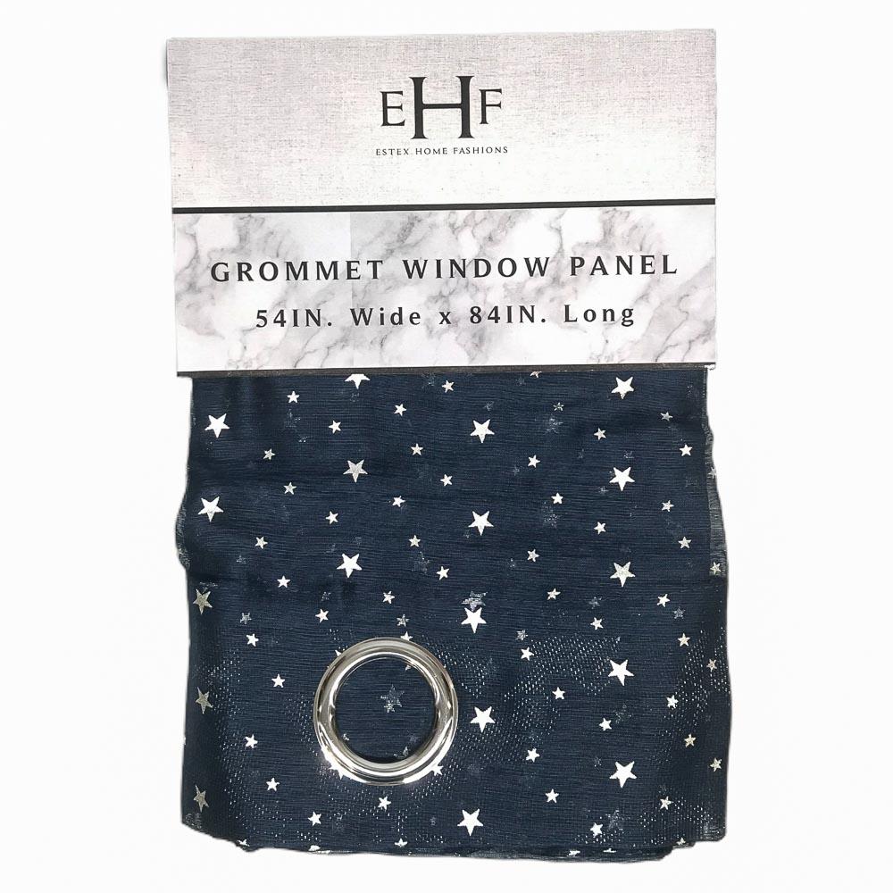 Cortina Estex Crystine con Aros 54" x 84" - Azul Marino