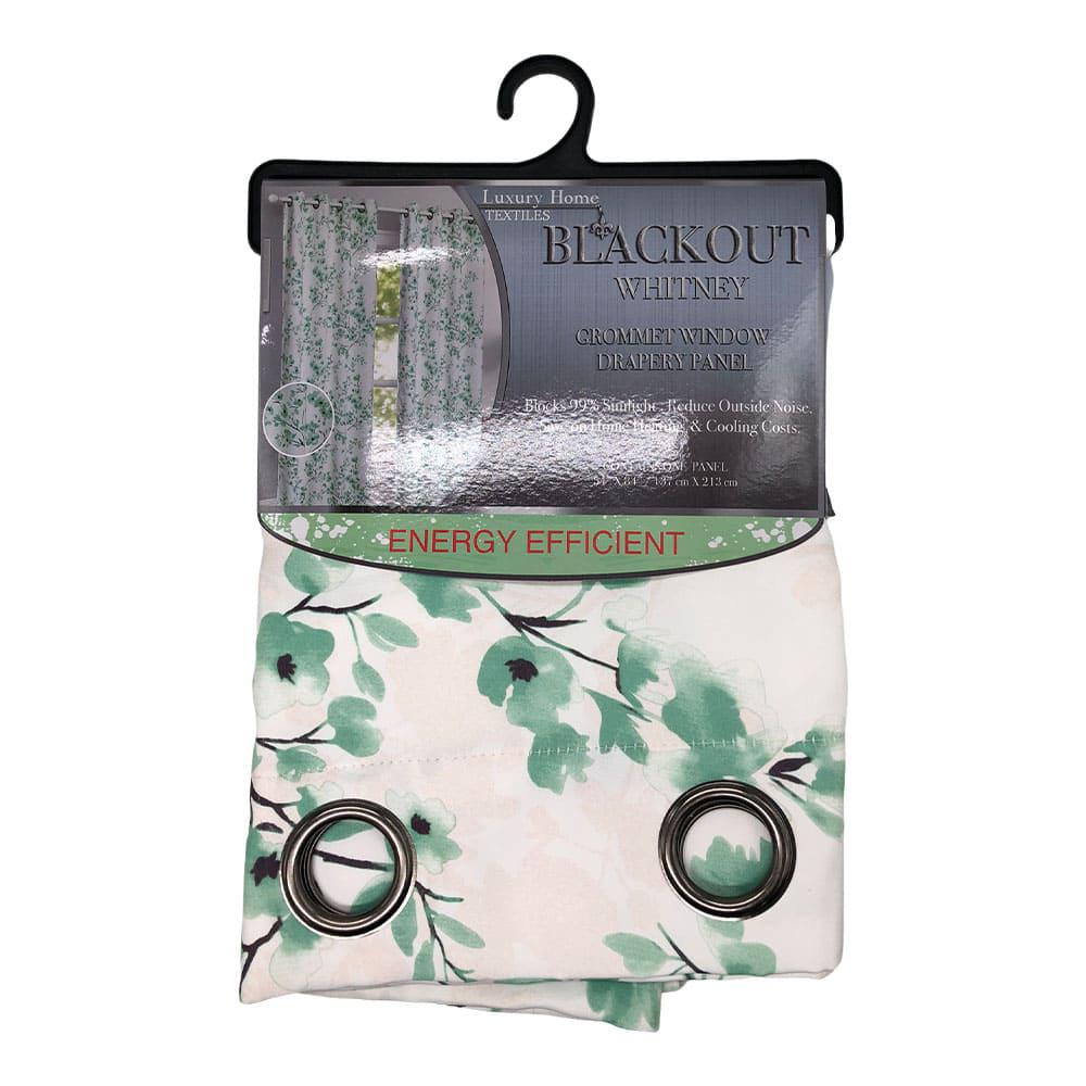 Cortina Luxury Whitney Blackout Con Aros de 54" x 84" - Lima Oscuro